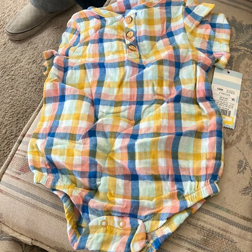 FINAL MARKDOWN NWT cat and jack snap crotch one piece 18 months